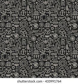 Car details pattern in doodle style 