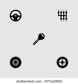 car details set isolated vector illustration