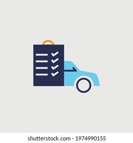 car diagnosis checklist vector icon service complete