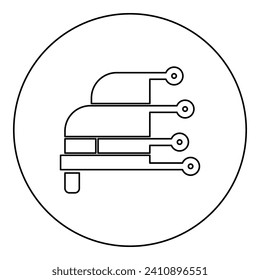 Car diagnosis service hardware computer diagnostics condition concept high technology tech autoscanning analysis repair icon in circle round black color vector illustration image outline contour line 