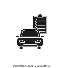 Car diagnostic icon flat line symbol set.