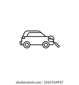 Car diagnostic icon line art vector