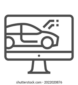 Car diagnostic icon, square line vector icon.