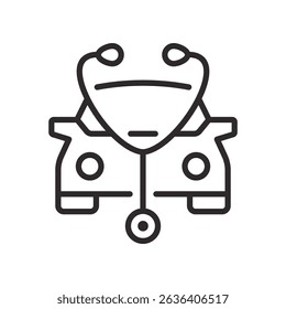 Car diagnostic icon. Symbol of auto health check. Vector illustration. Editable stroke.