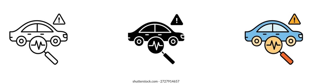 Auto-Diagnose-Symbol Vektor. Auto-Reparatur, Fehlersuche, Auto-Gesundheit-Check-Symbol. Vektorgrafik.