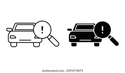 Juego de iconos de vector de diagnóstico del coche. ilustración vectorial