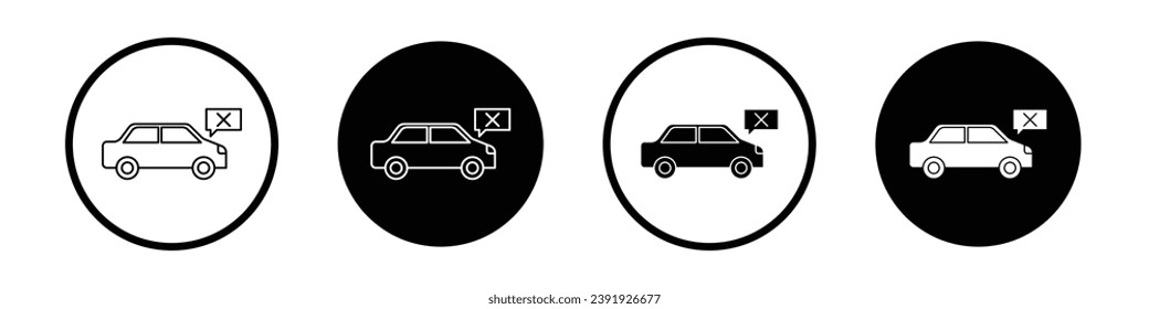 Car Diagnostic vector illustration set. Auto vehicle diagnosis check vector illustration symbol for UI designs in black and white color.