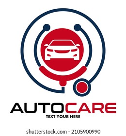 Car diagnostic vector logo template. This design use stethoscope symbol. Suitable for service or maintenance