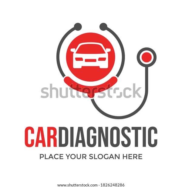 Car\
diagnostic vector logo template. This design use stethoscope\
symbol. Suitable for service or\
maintenance.
