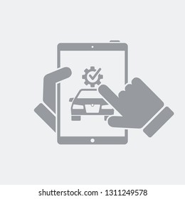Car diagnostics check on tablet