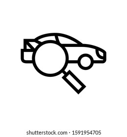 Car diagnostics concept icon in outline style on white background