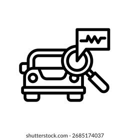 Ilustración vectorial de contorno de icono de diagnóstico de coche