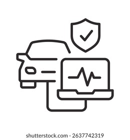 Car diagnostics icon. Symbol of automotive service, Vector illustration. Editable stroke.