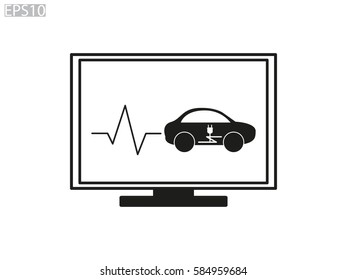 car diagnostics, icon, vector illustration eps10