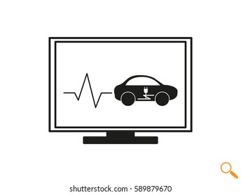 car diagnostics, icon, vector illustration eps10