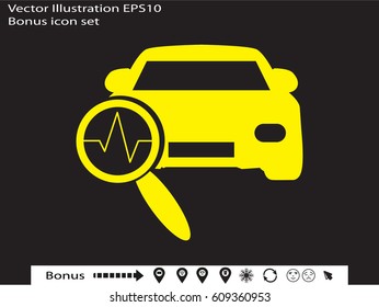 car diagnostics, icon, vector illustration eps10
