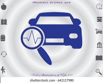 car diagnostics, icon, vector illustration eps10
