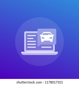 car diagnostics with laptop vector icon