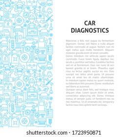 Car Diagnostics Line Pattern Concept. Vector Illustration of Outline Design.