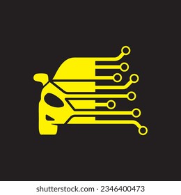Car diagnostics tech logo. AI system in car. Modern Logotype. EPS 10