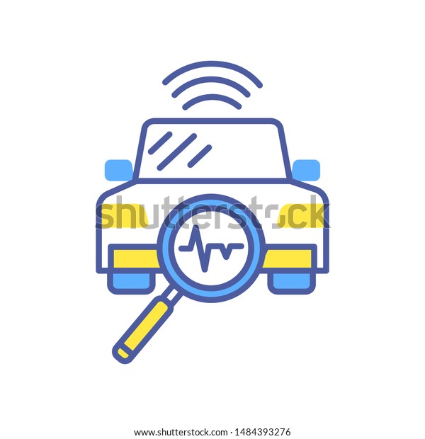 Car Diagnostics Test Service Color Line Stock Vector Royalty Free 1484393276