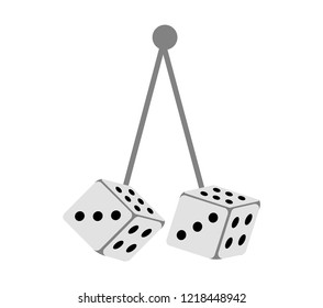 Car dices, isolated on white