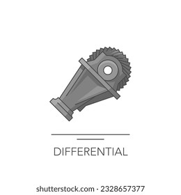 Car differential icon. Outline colorful icon of differential on white. Vector illustration