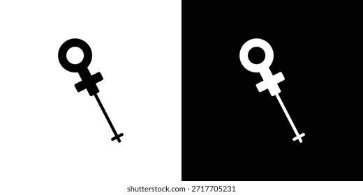 Pictograma plano negro del icono del dipstick del coche. Para gráficos y Diseño web.