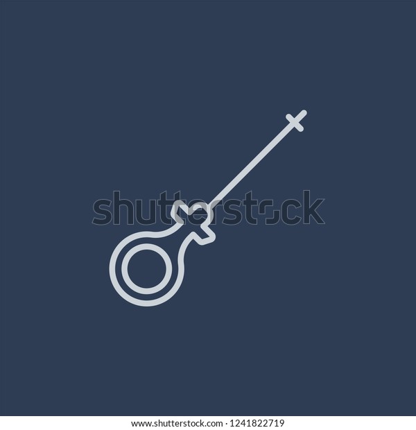 car dipstick icon. car dipstick linear design\
concept from Car parts collection. Simple element vector\
illustration on dark blue\
background.