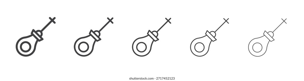 Icono de la varilla de nivel del coche en concepto de trazos lineales
