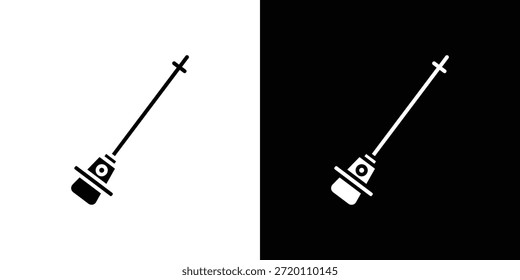 Auto-Dipstick-Symbol einfache flache grafische Illustrationen. Schwarz-weiße Silhouette Vektor