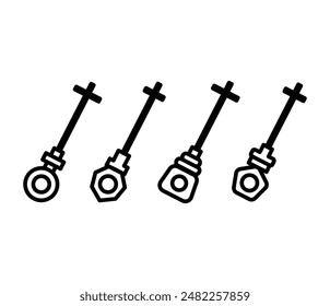 car dipstick icon symbol sign vector design illustration black white color simple flat modern style set