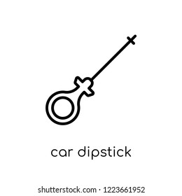 car dipstick icon. Trendy modern flat linear vector car dipstick icon on white background from thin line Car parts collection, outline vector illustration