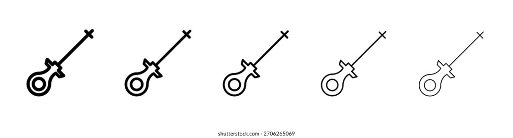 Car dipstick icon web Vector collection in black strokes