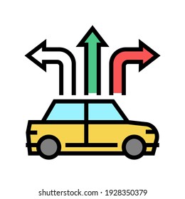car directions color icon vector. car directions sign. isolated symbol illustration