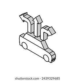 car directions isometric icon vector. car directions sign. isolated symbol illustration