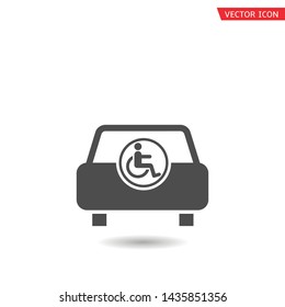 Car with Disabled Handicap Icon. Vector illustration