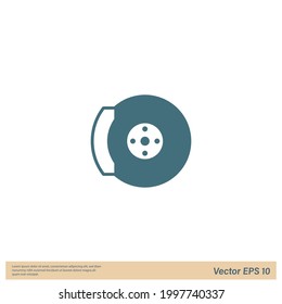 car disc break icon vector logo template