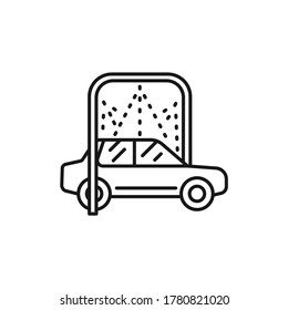 Car Disinfection Black Line Icon. Automatic Car Wash. Pictogram For Web, Mobile App, Promo. UI UX Design Element.