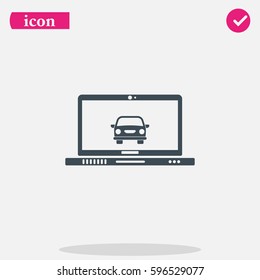 Car in display laptop icon.