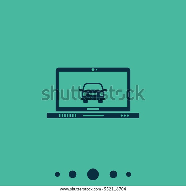 Car in display laptop\
icon.