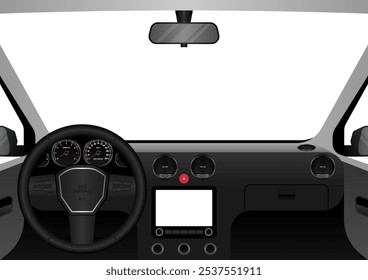 Tela de exibição de carro para aplicação de mapa ou sistema de navegação GPS. Ilustração de vetor. 