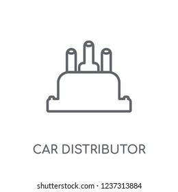 car distributor cap linear icon. Modern outline car distributor cap logo concept on white background from car parts collection. Suitable for use on web apps, mobile apps and print media.