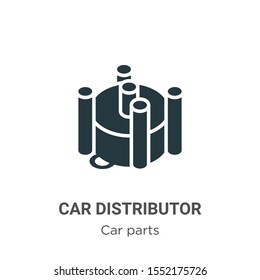 Car distributor cap vector icon on white background. Flat vector car distributor cap icon symbol sign from modern car parts collection for mobile concept and web apps design.