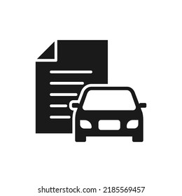 Car document. Auto insurance icon flat style isolated on white background. Vector illustration