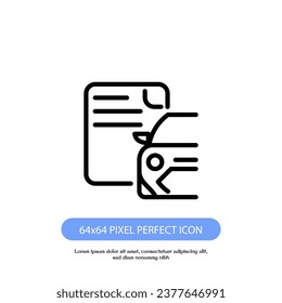 car document outline icon pixel perfect good for web and mobile app