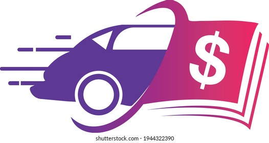 car and dollar icon logo design  dilivery Concept Logo Design