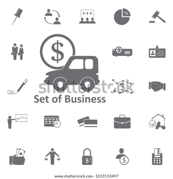 car with
dollar sign icon. Simple element illustration. Business icons
universal for web and mobile on white
background