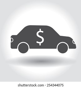 Car with dollar symbol