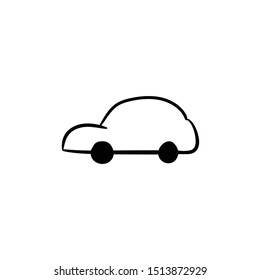 car doodle icon vector hand drawing 